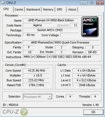 Phenom X4 9950 Black edition under Ln2